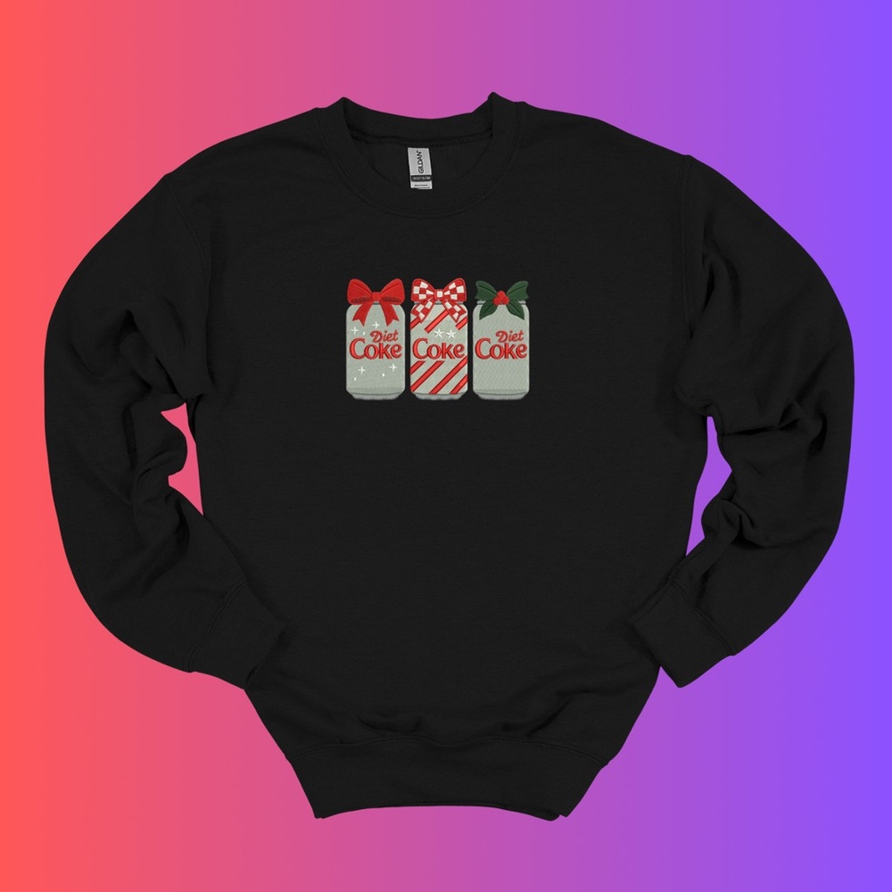Embroidered Diet Coke Christmas Sweatshirt